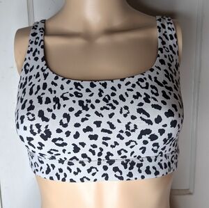 Athleta Exhale Grey & Black Animal Print Sports Bra Size S/P